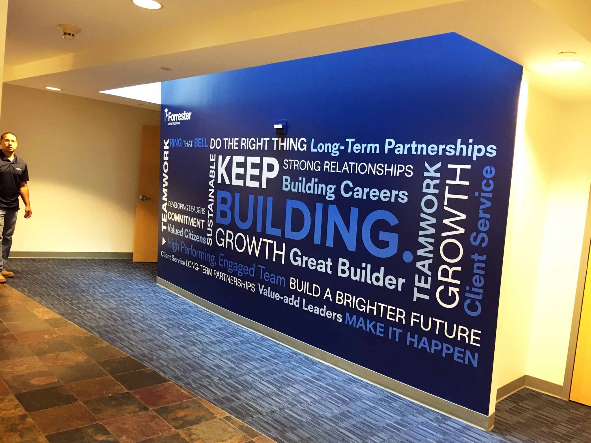 Forrester Construction Team wall graphic vinyl wall grphic