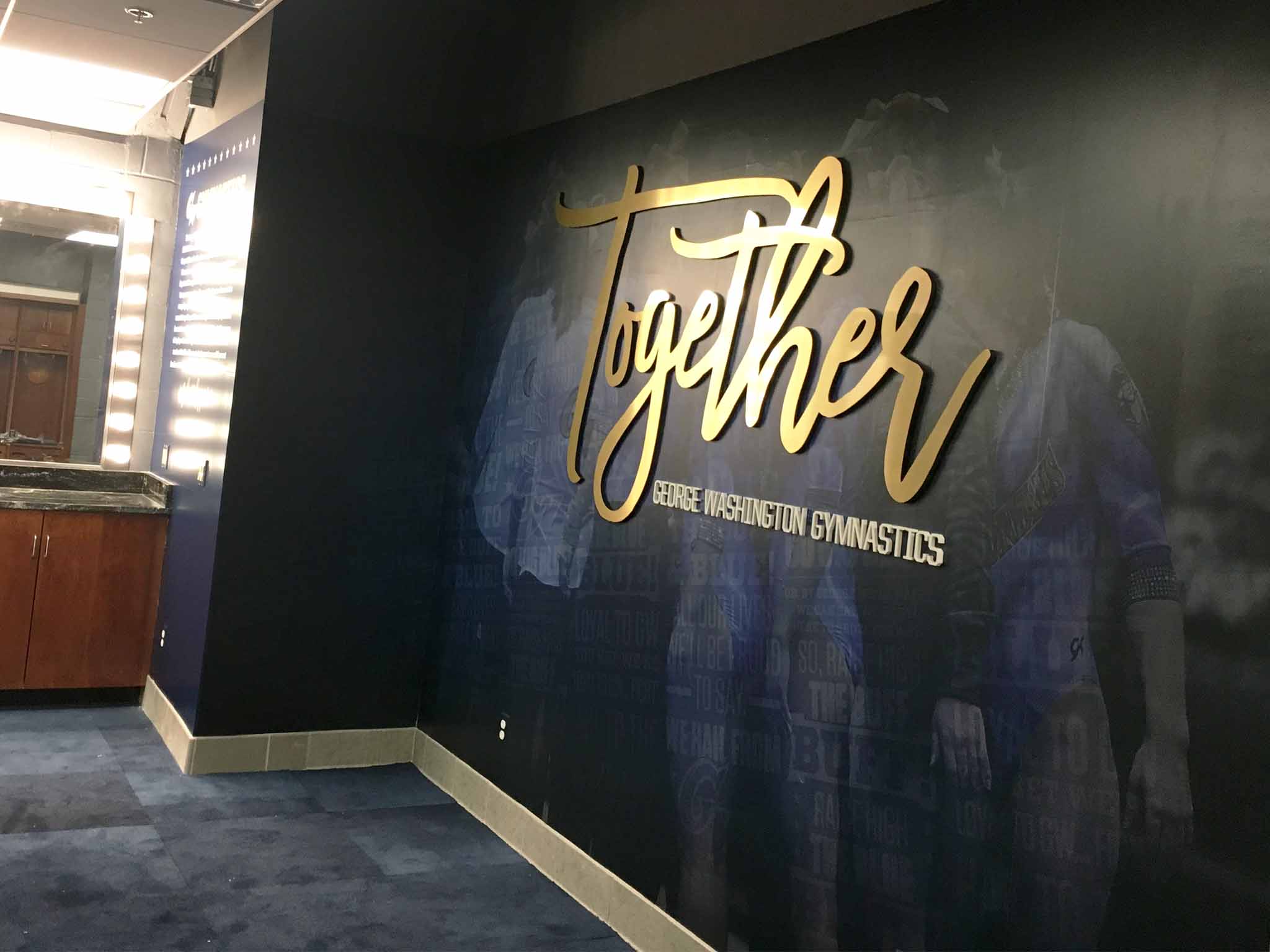 George Washington University wall graphics and lettering