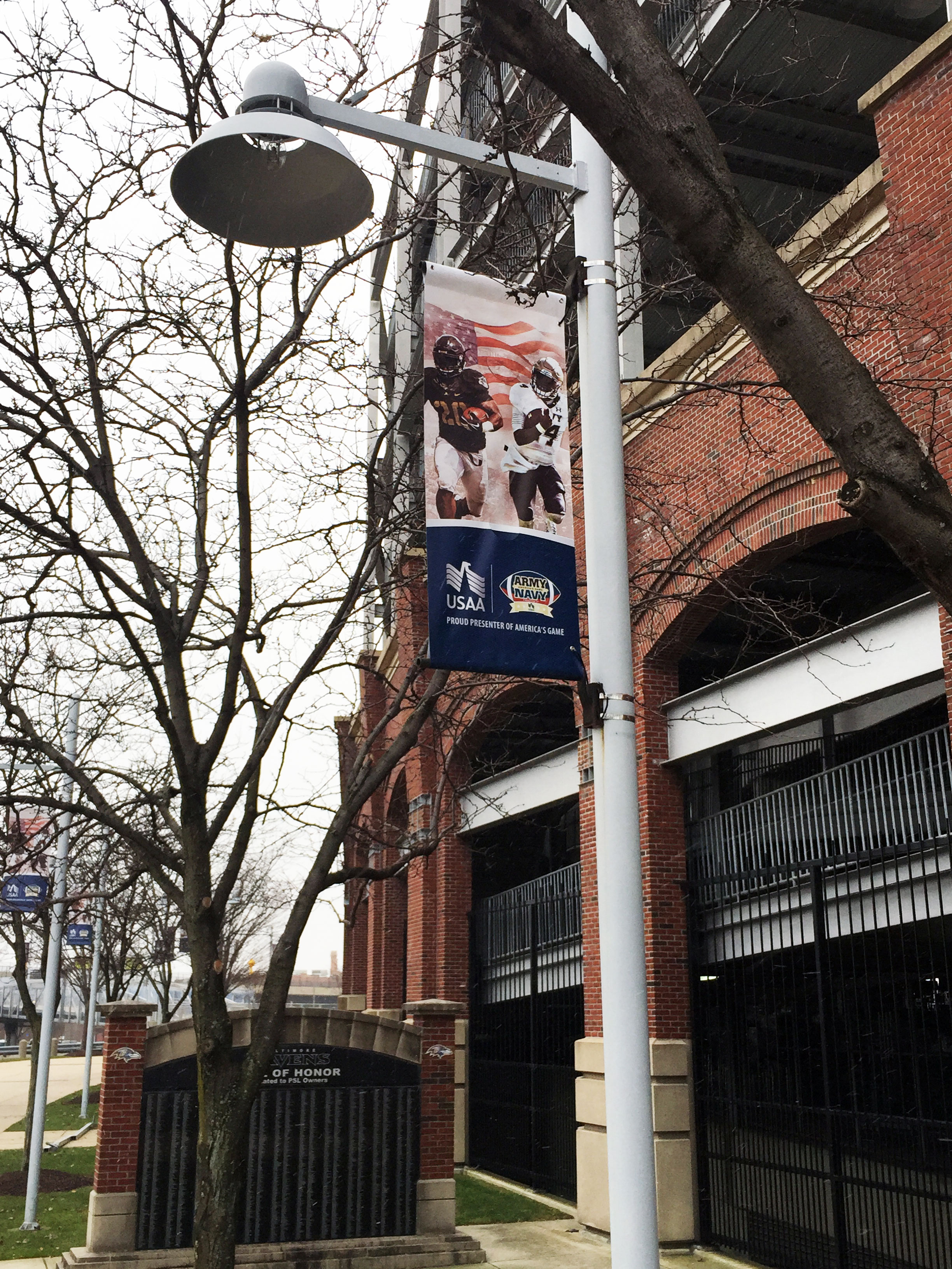 army navy football game pole banner