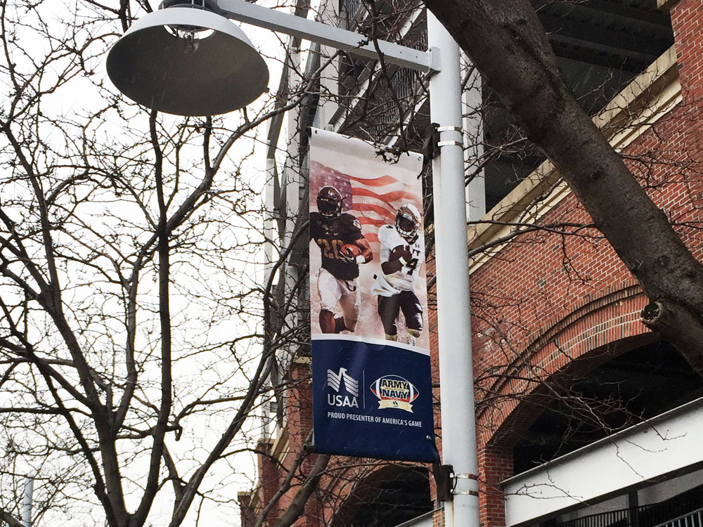 army navy football game pole banner